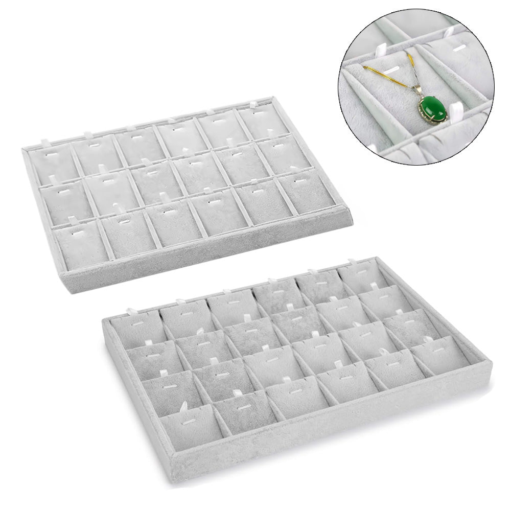 صينية مخملية 18/24 فتحة للقلادات والأكسسوارات