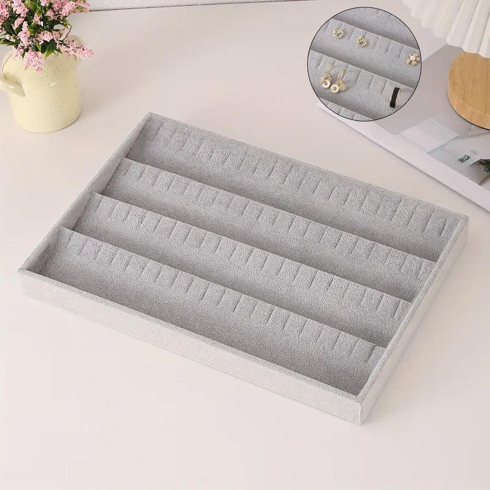 صينية عرض مجوهرات من المخمل 64 فتحة