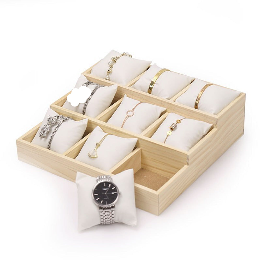 حامل الساعات والأساور من الخشب 3 طبقات