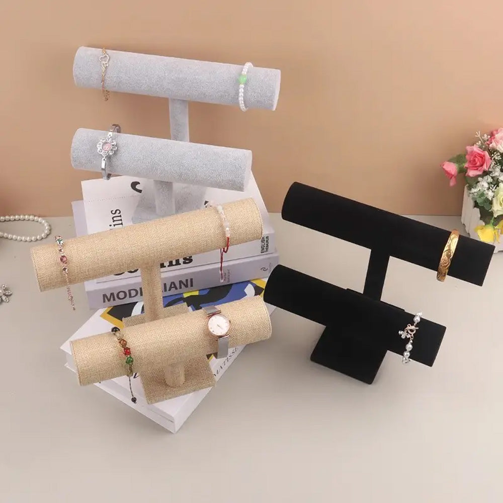 حامل عرض مجوهرات المزدوج على حرفT