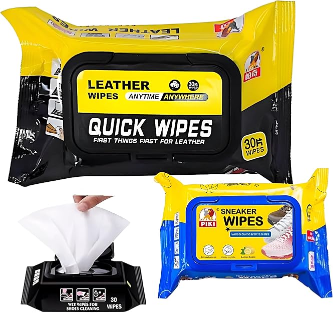 مناديل مبللة للتنظيف العميق المصنوعات الجلدية والأحذية الرياضية