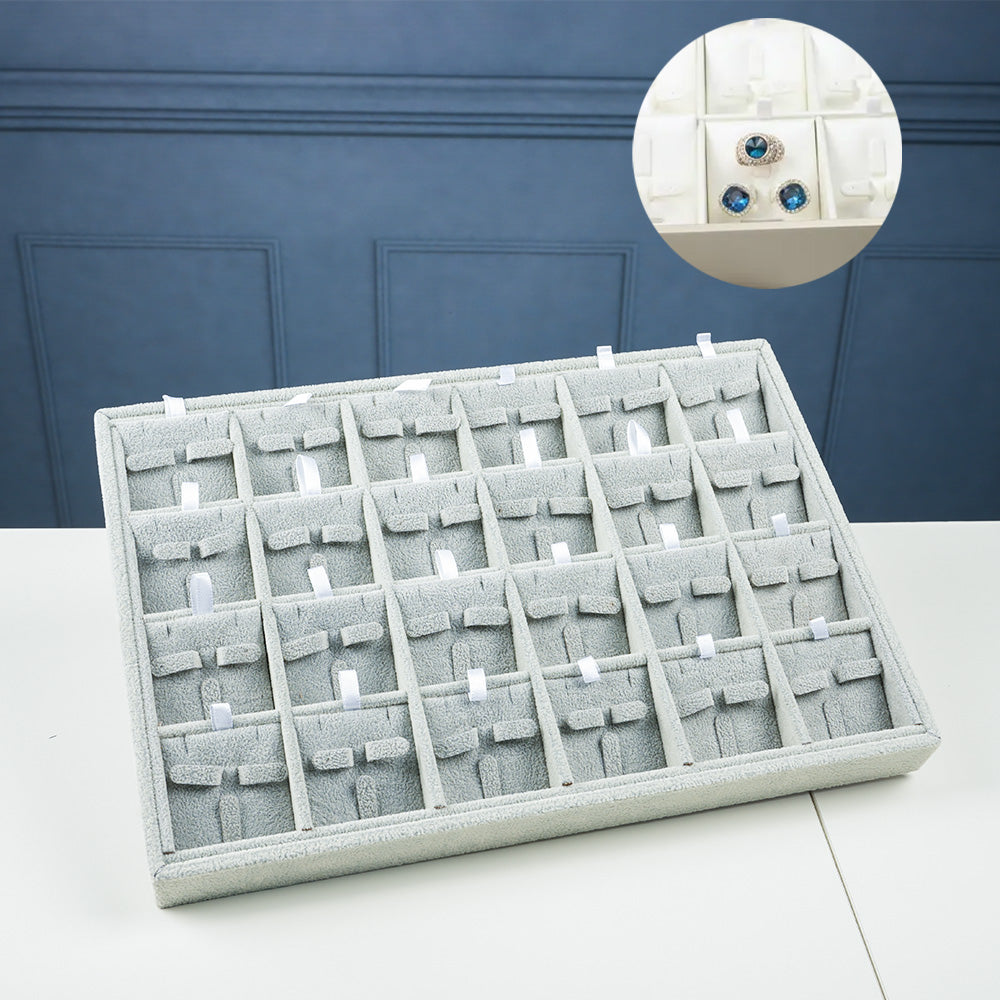 صينية عرض مجوهرات فردية مكونة من 24 قطعة للأقراط