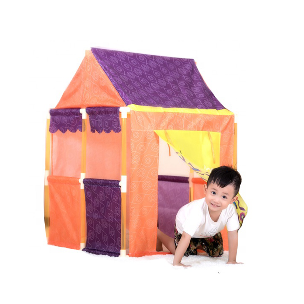 خيمة جنة الأطفال بألوان برتقالي وأرجواني – ملاذ مرح وآمن للصغار