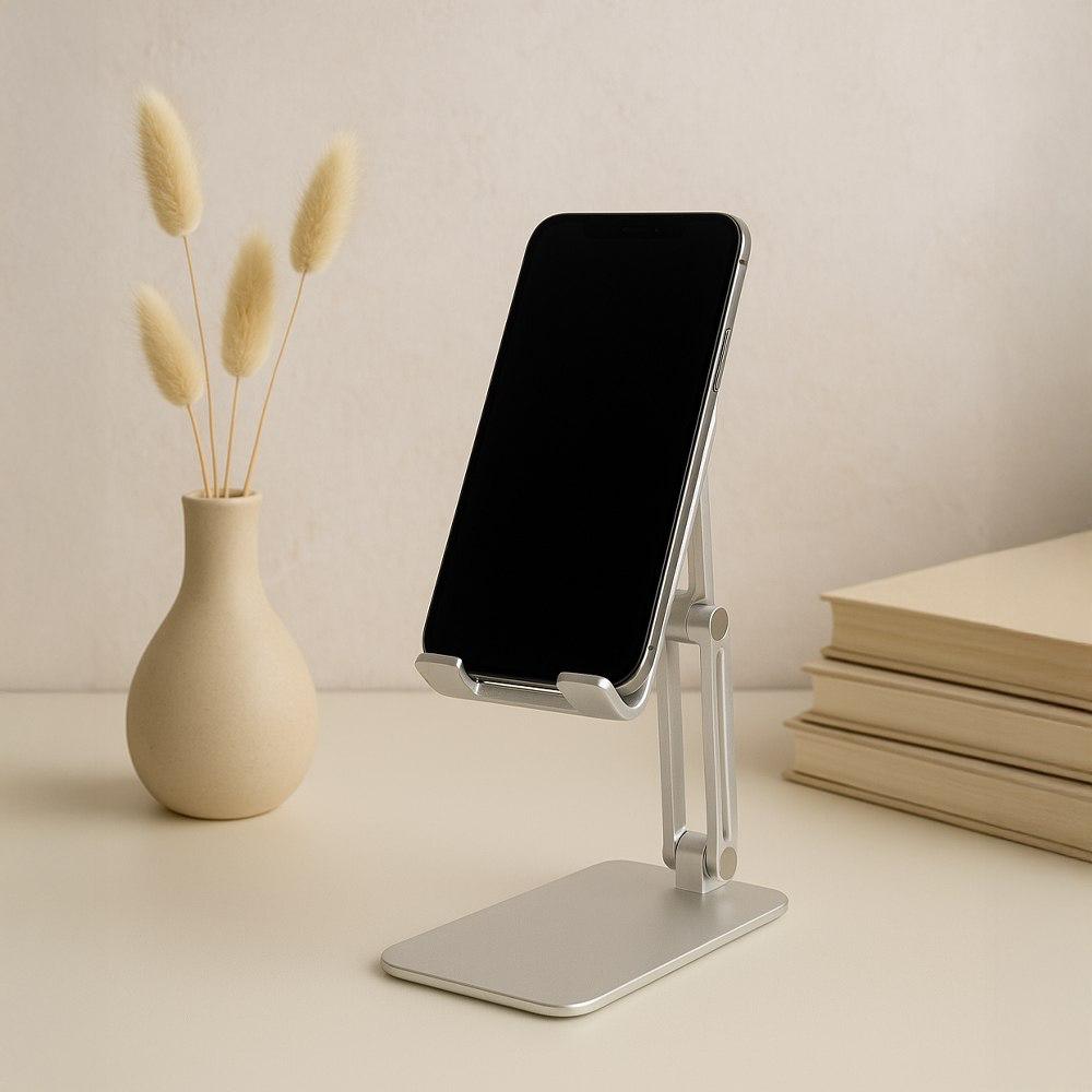 ستاند موبايل معدني أنيق قابل للتعديل ومثالي للمكتب والمنزل