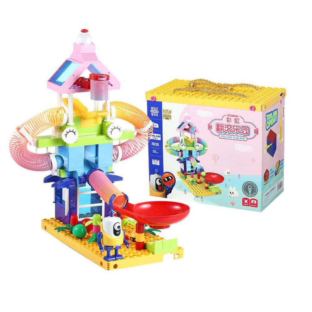 لعبة مكعبات تركيب للأطفال – لعبة مسار كرات تفاعلية