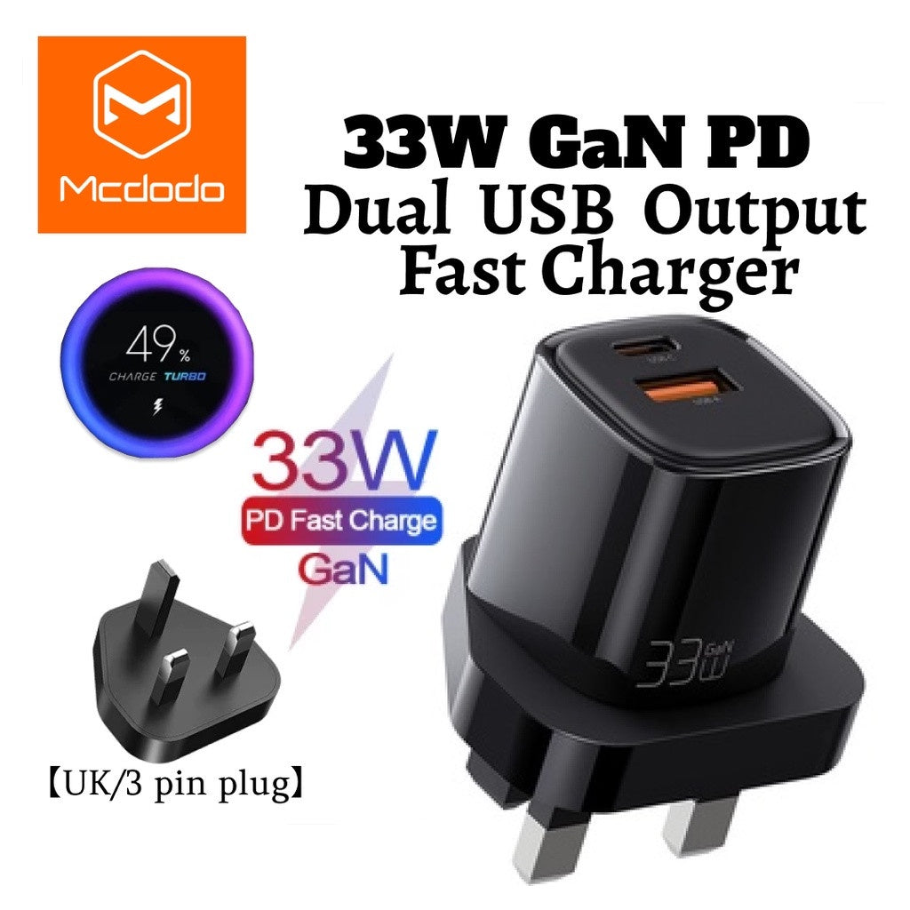 ‏شاحن سريع MCDODO CH-0591 GaN PD بقوة 33 واط‏