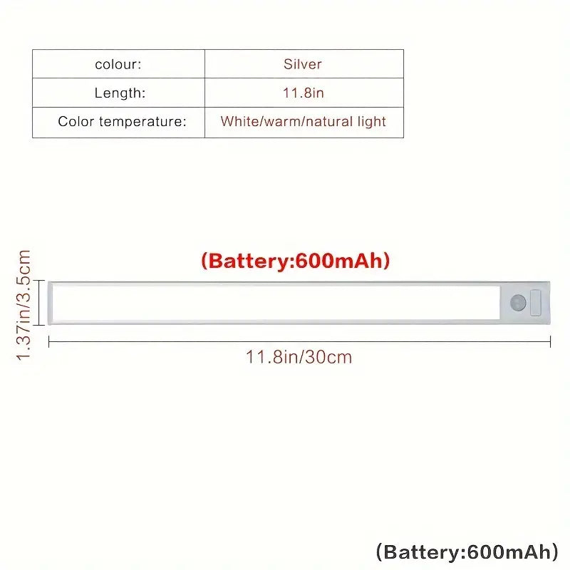 مصابيح خزانة LED بمستشعر الحركة و قابلة لإعادة الشحن