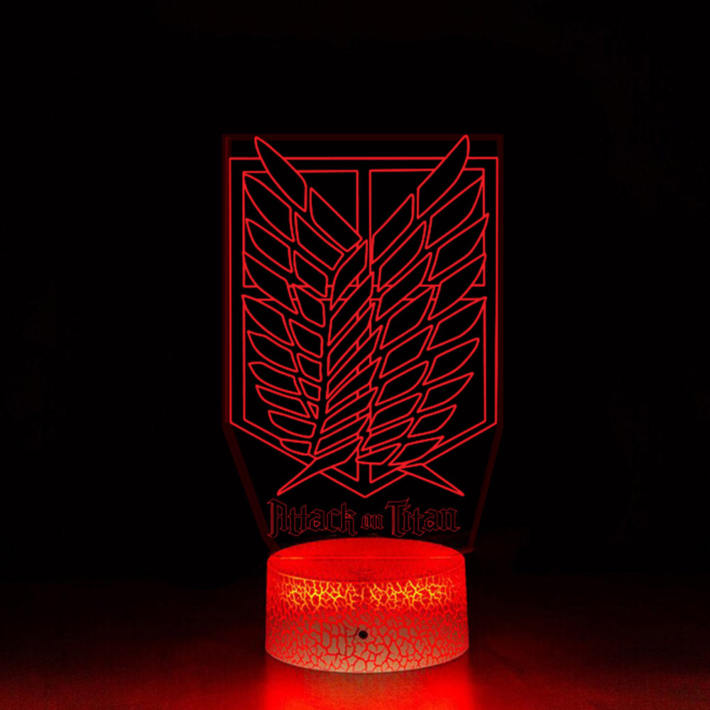 مصباح الوهم ثلاثي الأبعاد لشعار أنيمي هجوم العمالقة