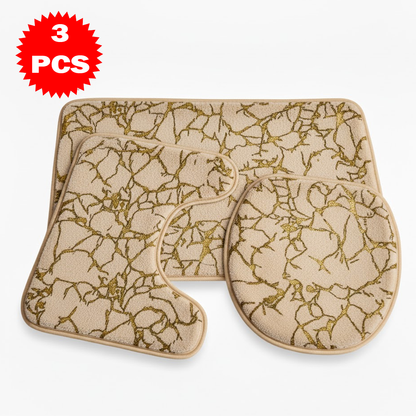 طقم سجاد حمام 3 قطع بنقشة الرخام