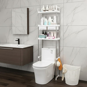 رف تخزين فوق المرحاض بثلاث طبقات