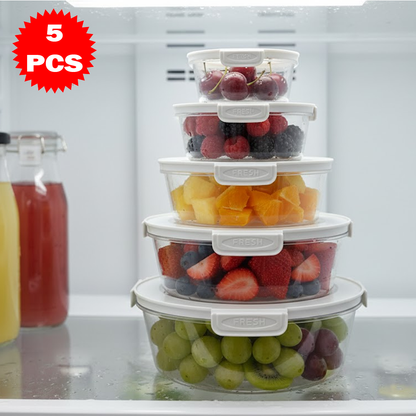 طقم علب حفظ الطعام محكمة الإغلاق 5 أحجام