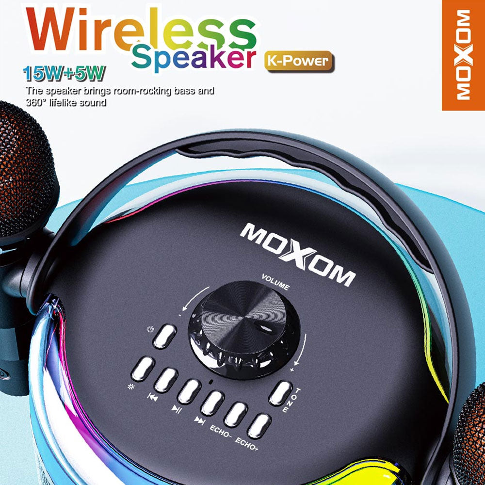 Moxom MX-SK46 15W+5W LED K-Power Wireless Speaker