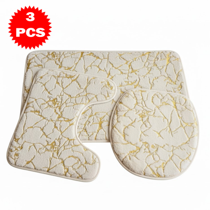 طقم سجاد حمام 3 قطع بنقشة الرخام