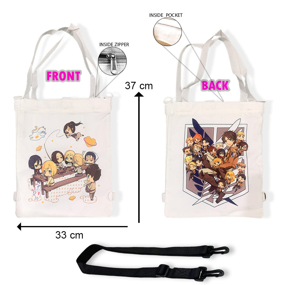 Attack on Titans Printed Multipurpose Canvas Tote Bag