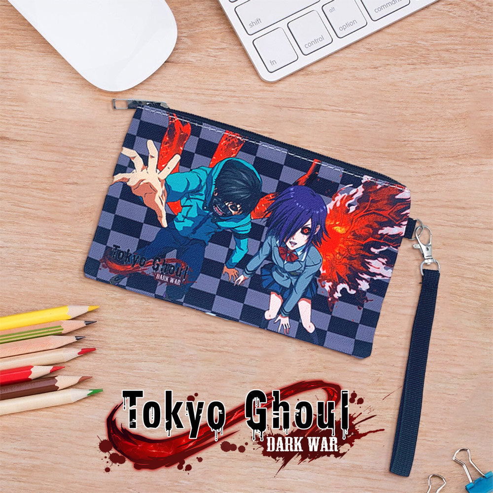 Tokyo Ghoul Characters Printed Zippered Pouch with Wrist strap