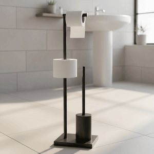 حامل ورق تواليت مع فرشاة