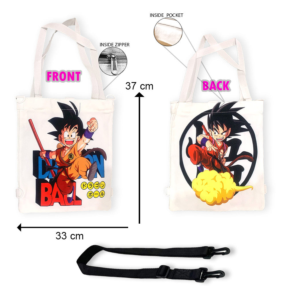 Small Goku Printed Multipurpose Canvas Tote Bag