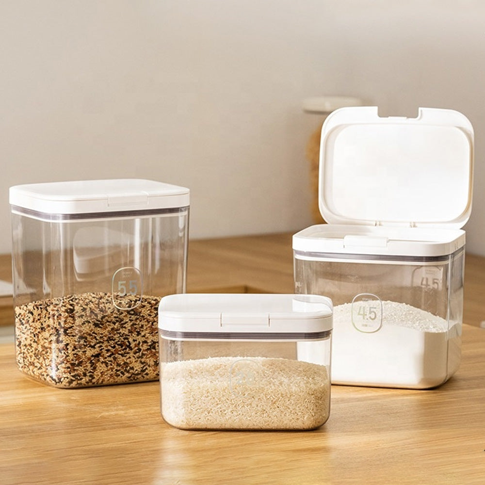حاوية محكمة الإغلاق للدقيق والأرز تعمل بالدفع