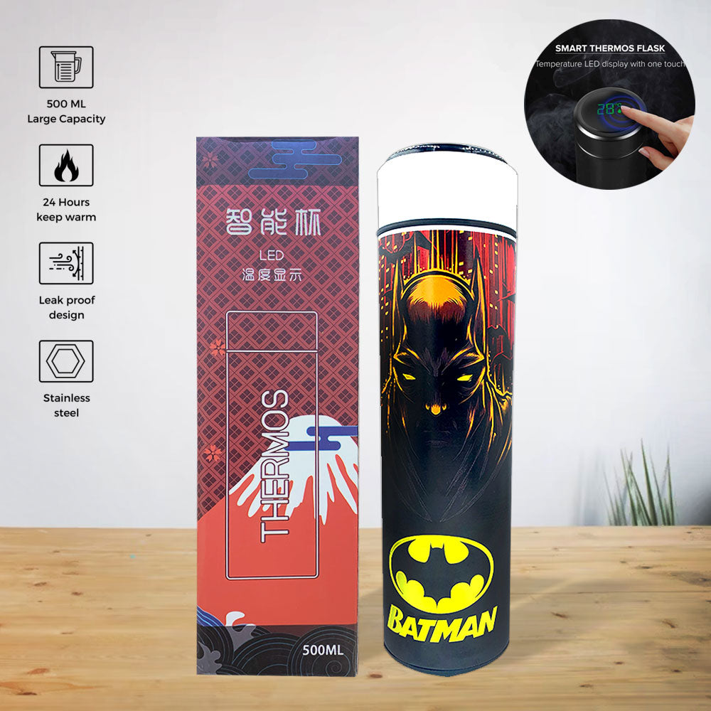 Batman LED Smart Thermos Water Bottle 500ML