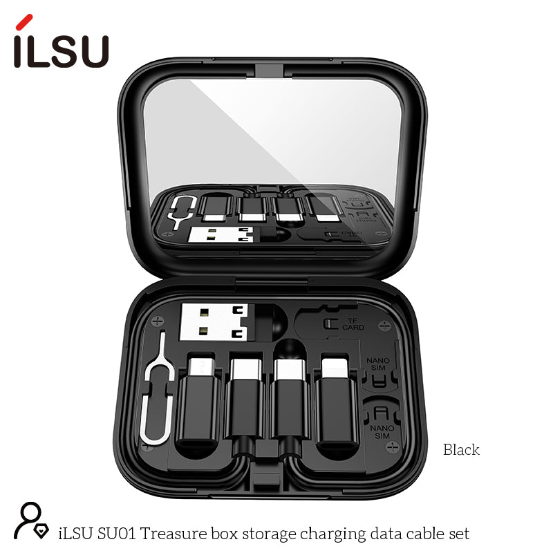 iLSU SU01 صندوق تخزين مجموعة كابل شحن بيانات