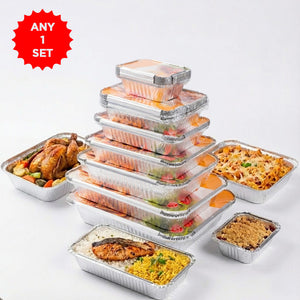 علب طعام الومنيوم مع أغطية