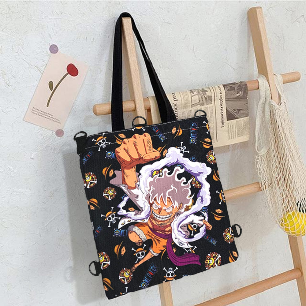 one piece pattern white luffy  Printed Multipurpose Canvas Tote Bag