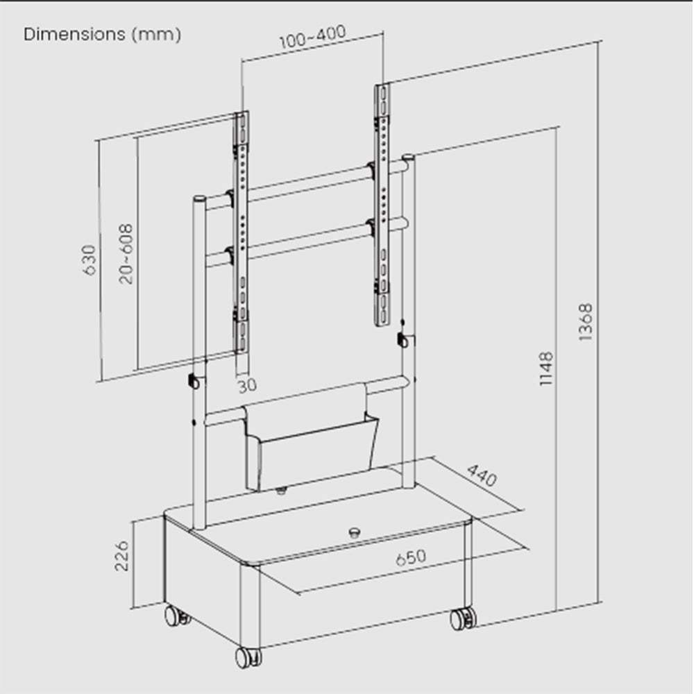 TV Floor Cart With Storage Box