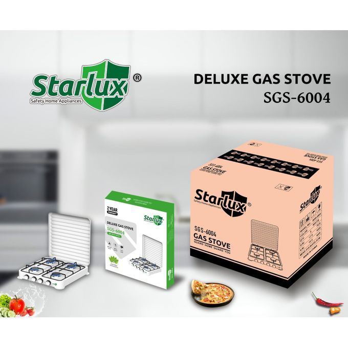 Starlux  موقد غاز 4 شعلة سهل التنظيف ومحمول مناسب للسفر