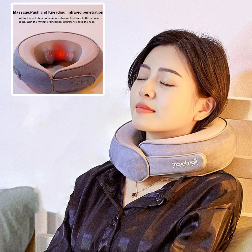 Travelmall Electric cervical massager for home use, neck kneading, acupressure, neck hot compress