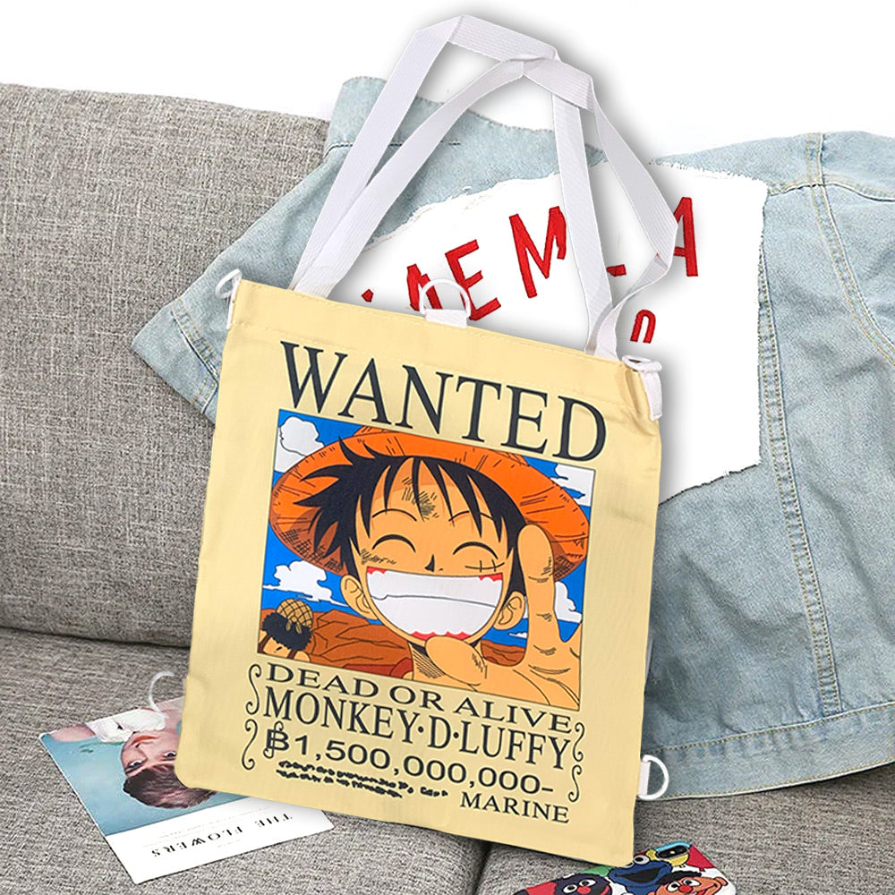 Luffy And Zoro Bounty Info Printed Multipurpose Canvas Tote Bag