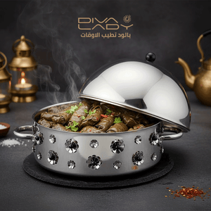 كاسارولة طعام معدنية مع زخارف من ديفا ليدي بسعة 3 لتر