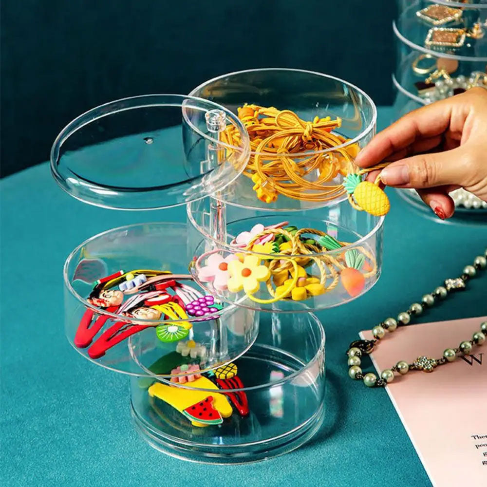 Rotating transparent jewelry box