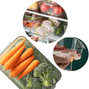 صندوق تخزين للثلاجة بغطاء