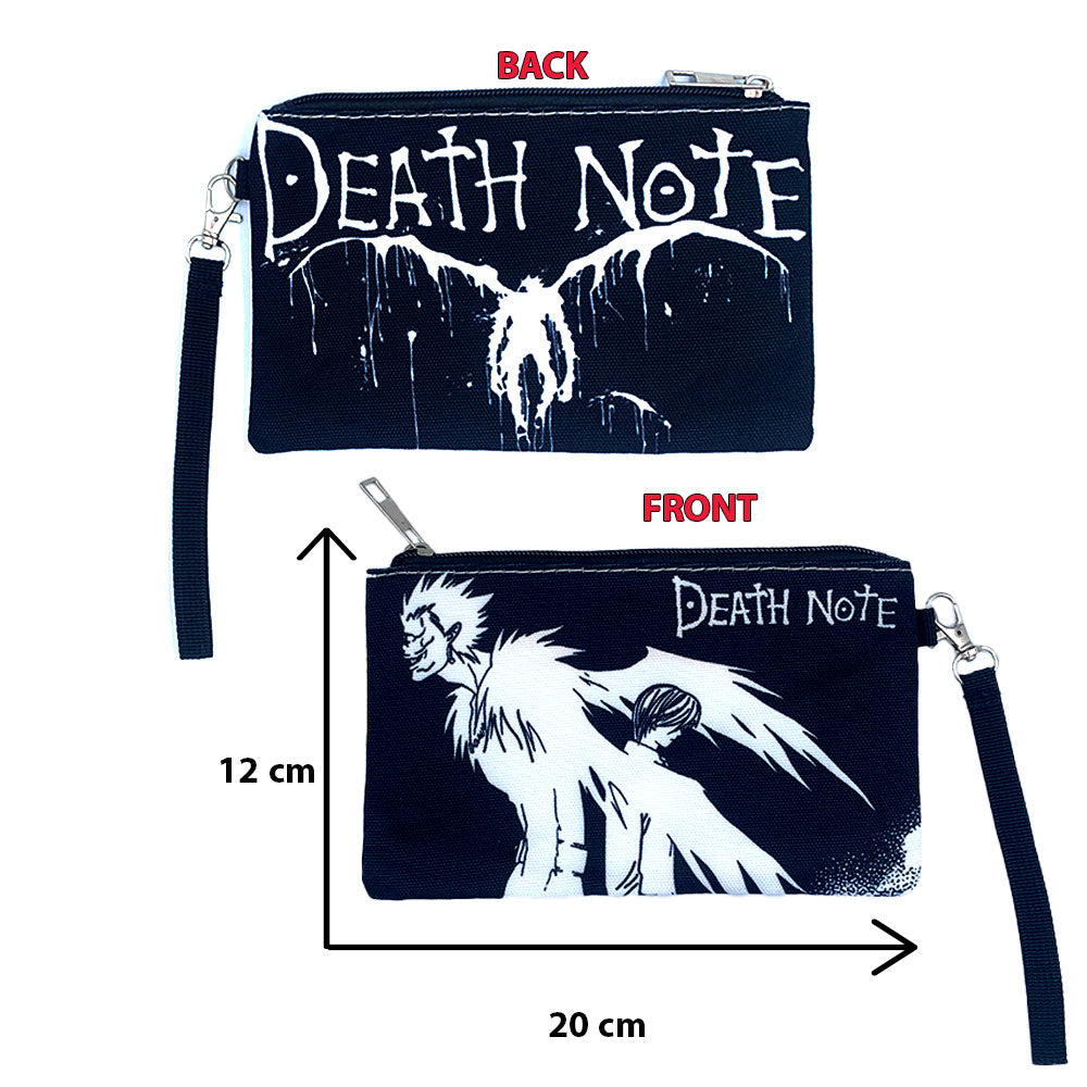 Death Note Printed Zippered Pouch with Wrist strap