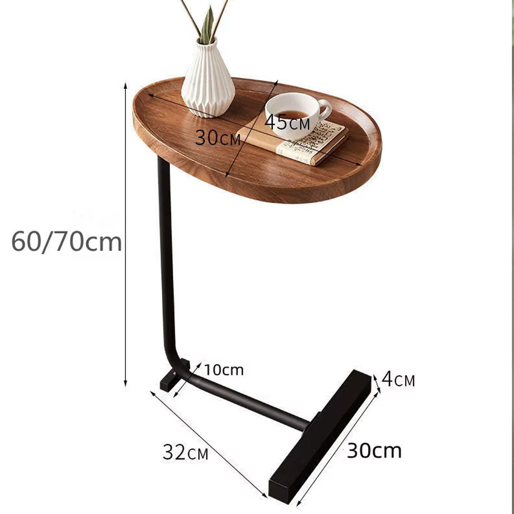 طاولة جانبية على شكل حرف C بقاعدة اسود