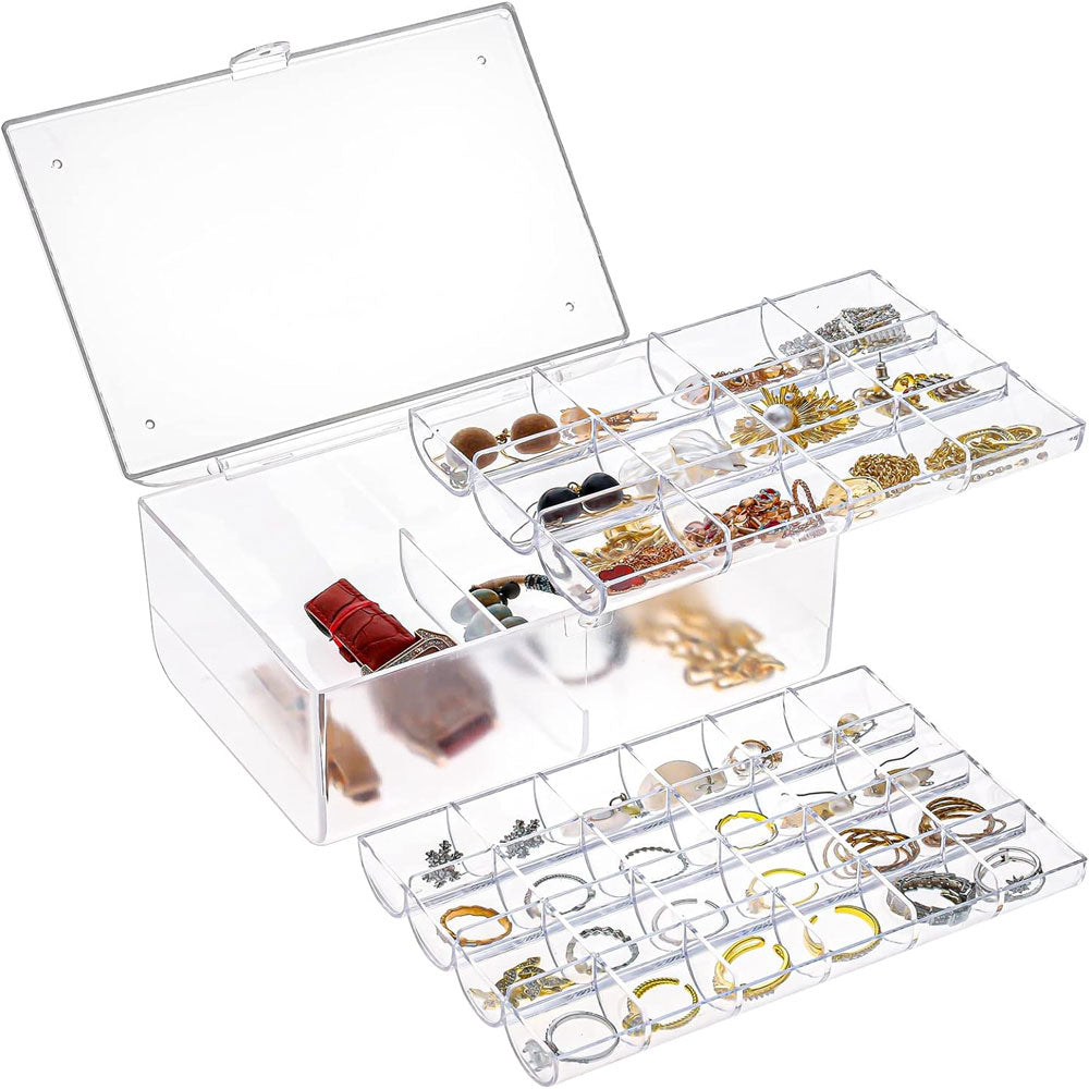 صندوق تخزين المجوهرات ذو 3 طبقات 