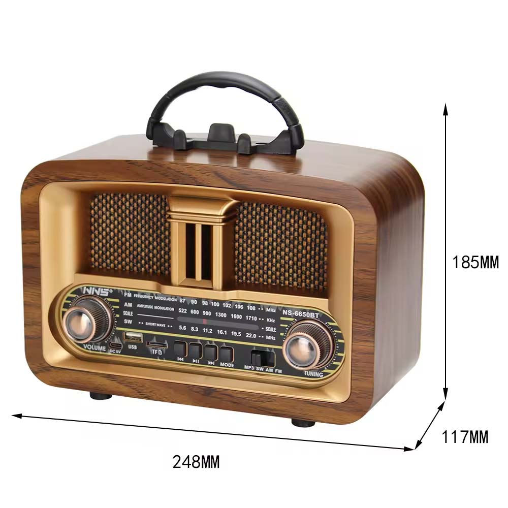 راديو متعدد الموجات قابل للشحن NS-6650BT