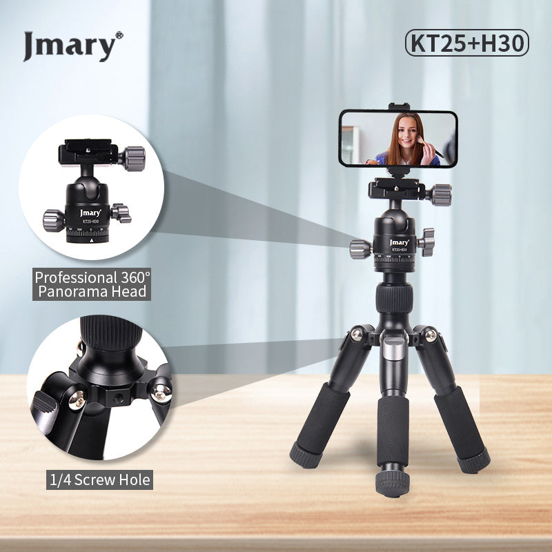 حامل ثلاثي صغير Jmary KT25+H30 للكاميرا أو الهاتف 360 درجة