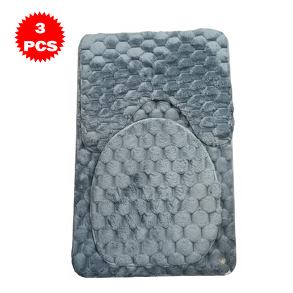 طقم سجاد حمام من 3 قطع مضاد للانزلاق