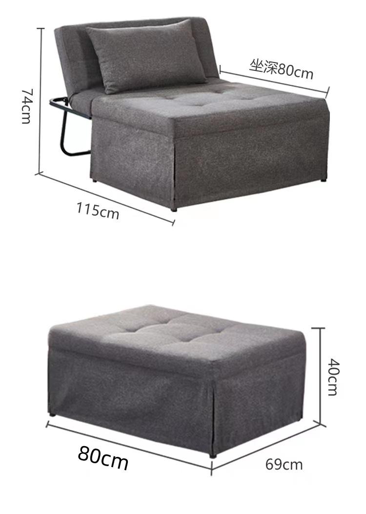 Multifunctional convertible ottoman sofa bed 4 in 1
