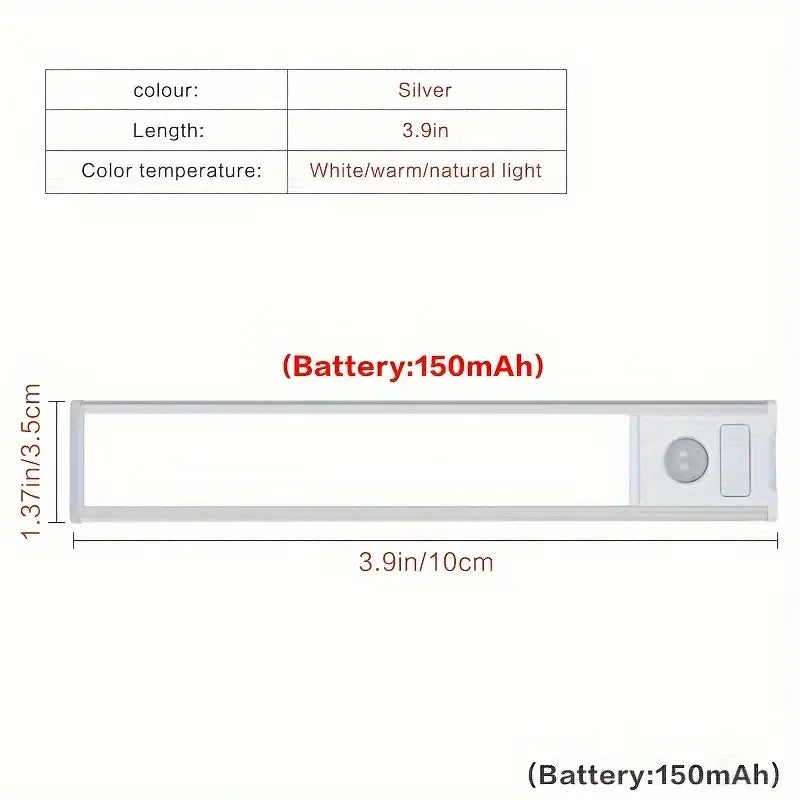 مصابيح خزانة LED بمستشعر الحركة و قابلة لإعادة الشحن