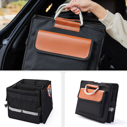 Foldable car trunk storage box