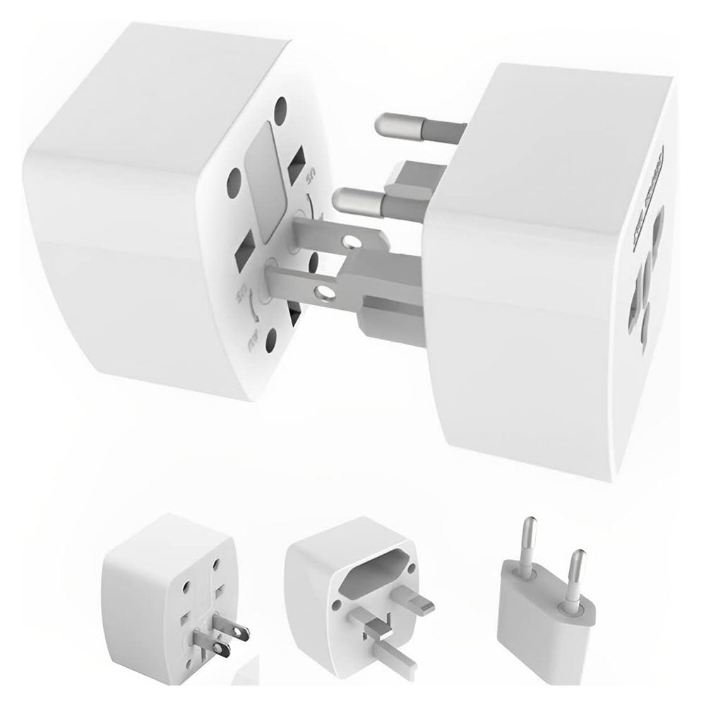 BoxPro BZ3301 Universal Plug Adapter With Surge Protected Power Socket Compatible EU/UK/US/AU 6A 250V