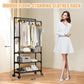 Clothes rack on wheels with 3 layers