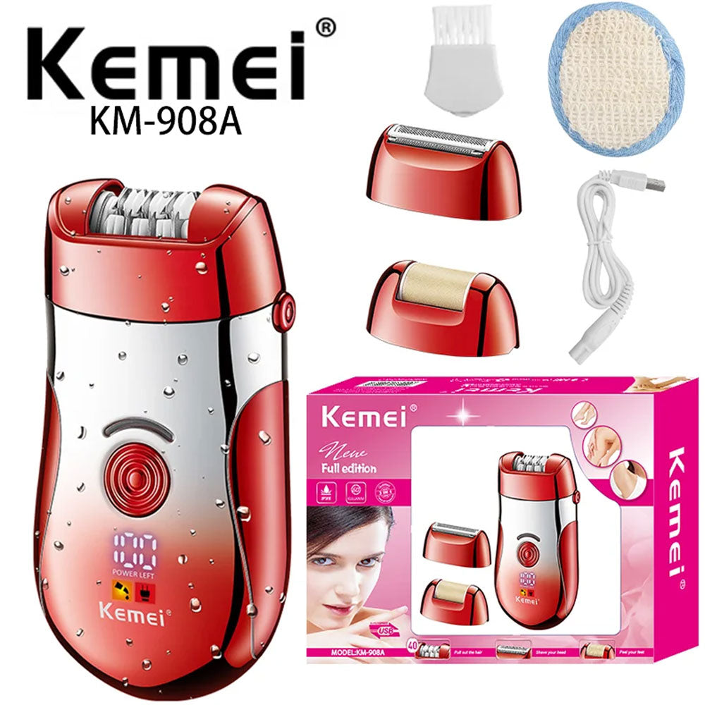 ‏KEMEI KM-908A ماكينة حلاقة 3 في 1 للنساء‏