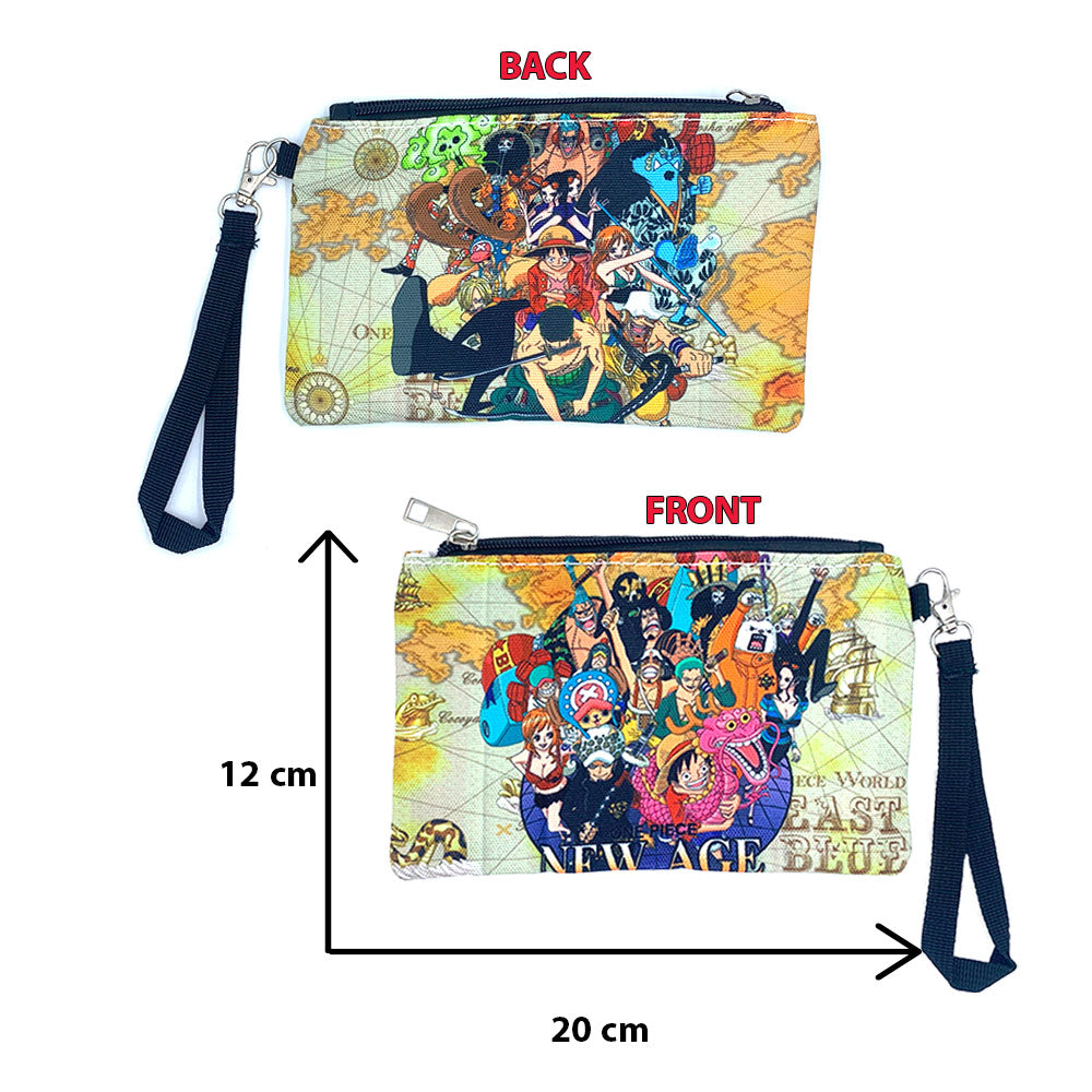 One Piece Crews Printed Zippered Pouch with Wrist strap