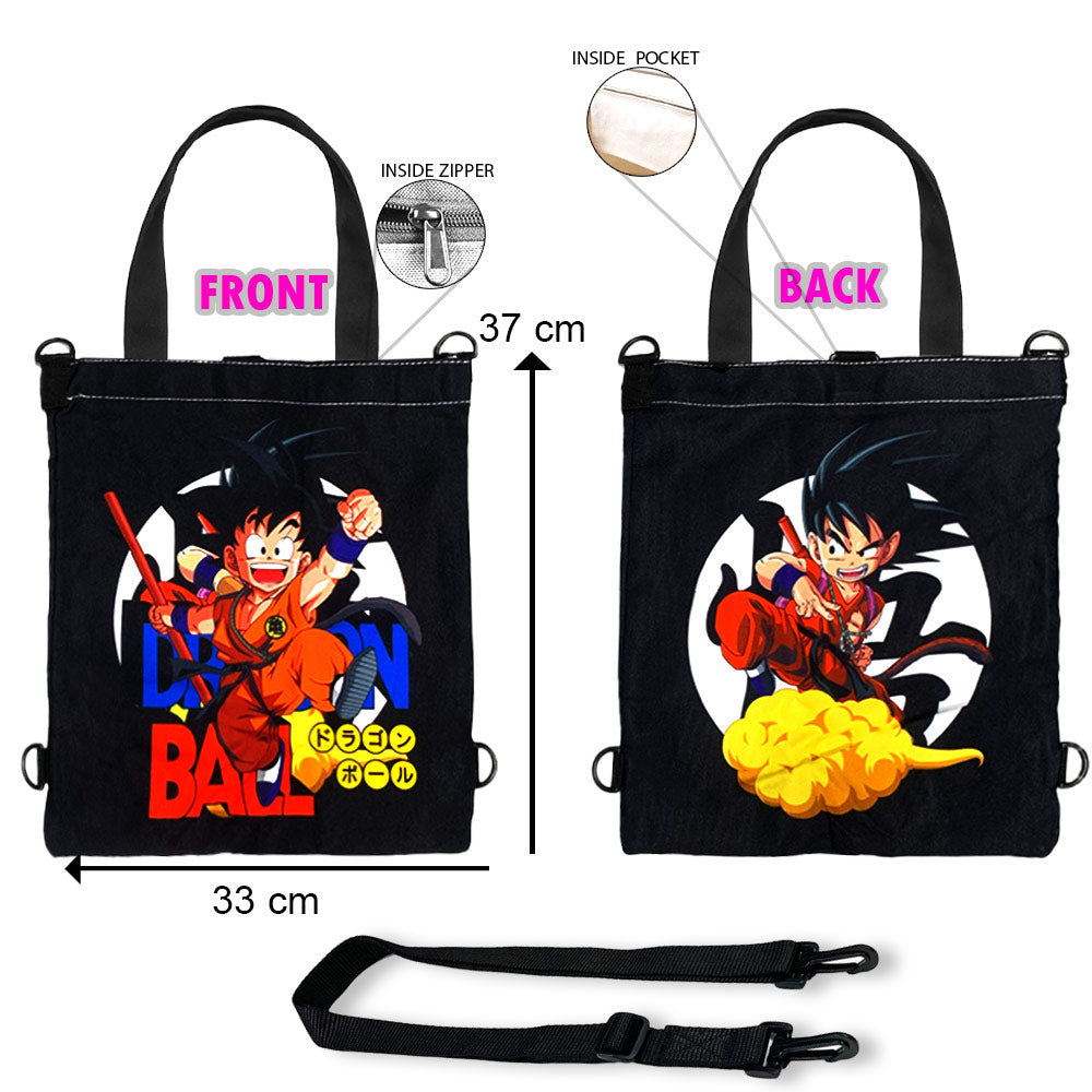 Dragon Ball Z: Small Goku Printed Multipurpose Canvas Tote Bag