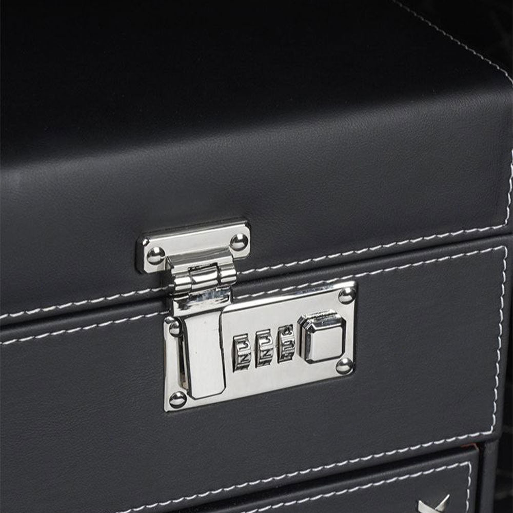 Leather storage box with multi-purpose lock