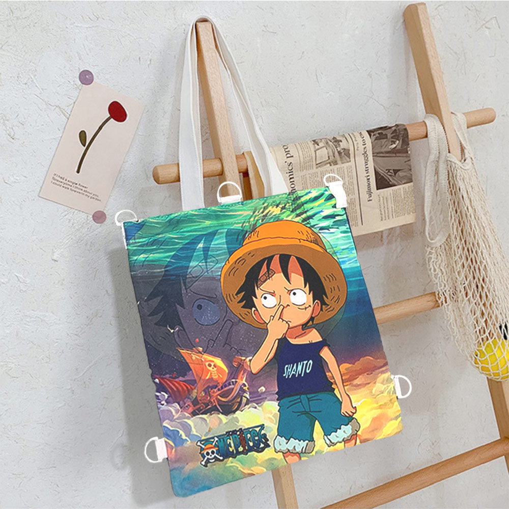 One Piece : Small Luffy Printed Multipurpose Canvas Tote Bag