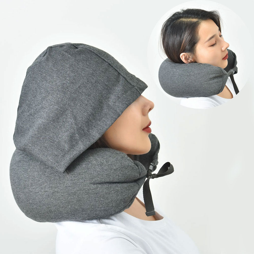 Travel pillow with foam particle filling
